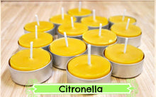 Load image into Gallery viewer, Citronella Tea Lights in Metal Cups (1 Dozen)