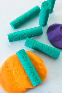Valia Co. Textured Playdough Roller Stamp Set Pond Life Toy