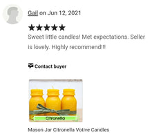 Load image into Gallery viewer, Mason Jar Citronella Votive Candles