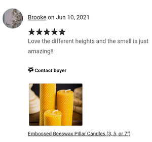 Embossed Beeswax Pillar Candles (3, 5, or 7")