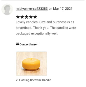 2" Floating Beeswax Candle