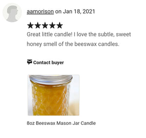 8oz Beeswax Mason Jar Candle