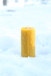 Deer in Snow Pillar Candle