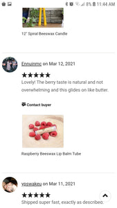 Raspberry Beeswax Lip Balm Tube