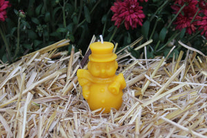 Snowman Beeswax Candle