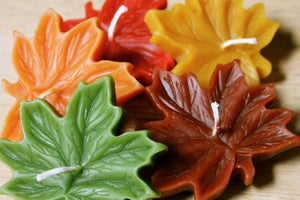 Festive Floating Beeswax Leaf Candles (Set of 5)